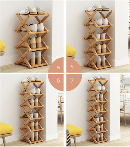 The 9-Tier No-Assembly Bamboo Rack !🌿👟