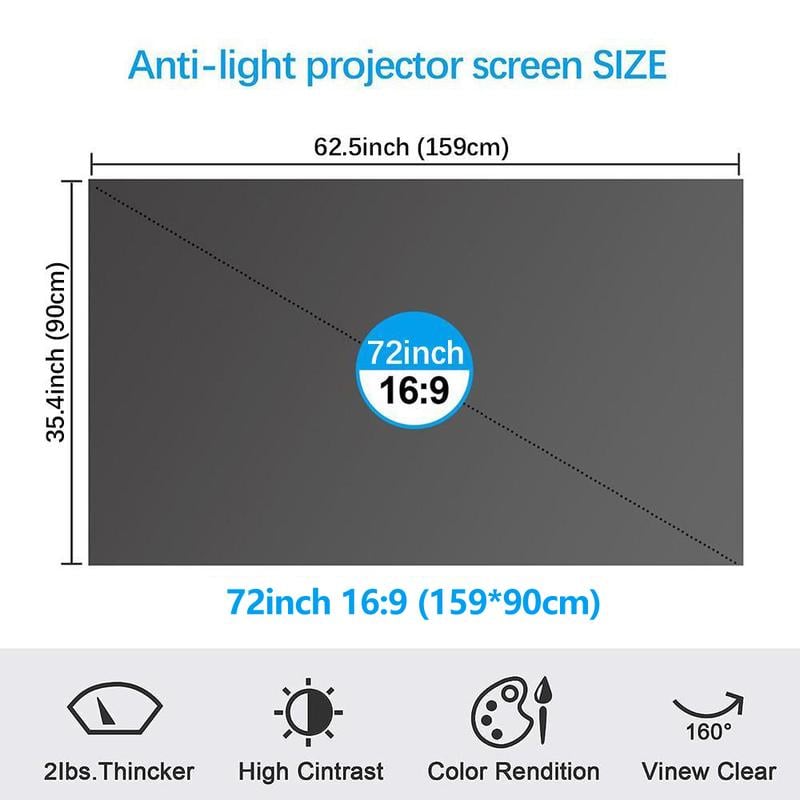 ⚡Hot Sales 49% OFF🔥Anti-Light 4K Projector Screen (16:9)🎥✨