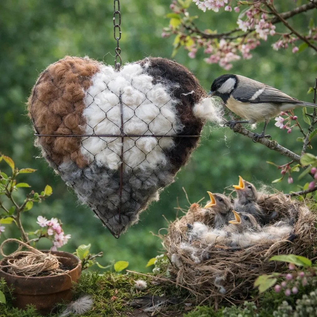 🔥LAST DAY 50% OFF - 🕊️🏡Handmade Natural Alpaca Fiber Bird Nesting Heart❤️A Cozy Gift for Birds