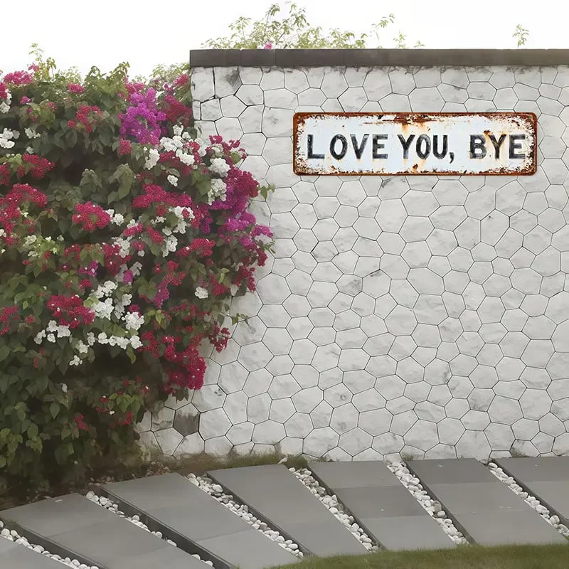 ❤️ LOVE YOU, BYE – Vintage Metal Wall Sign