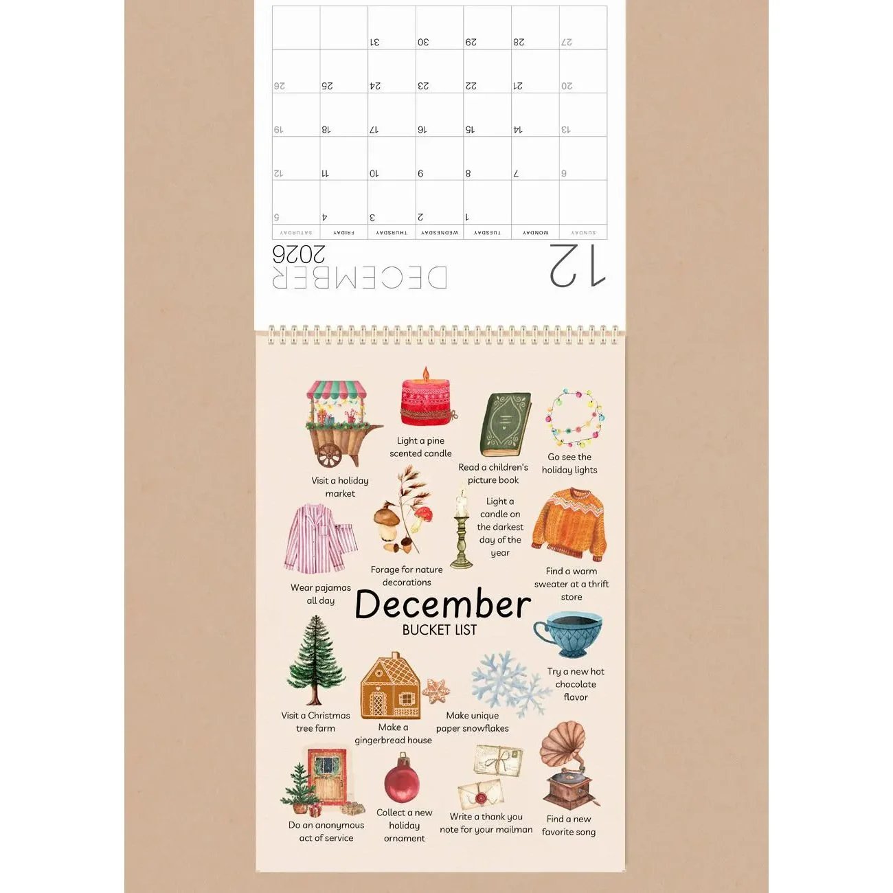 ✨2026 Bucket List Spiral Calendar: Slow Down & Savor the Seasons📅