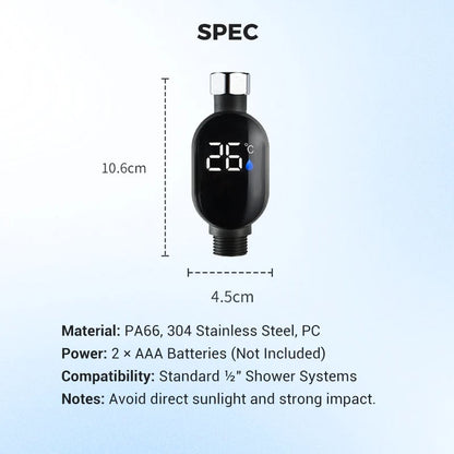 🌡️ Shower Thermometer - Instant Digital Display, Waterproof & Easy Install for Safe Bathing 👶📦