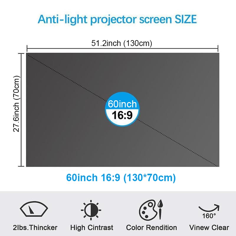 ⚡Hot Sales 49% OFF🔥Anti-Light 4K Projector Screen (16:9)🎥✨