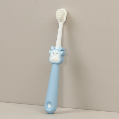 Baby toothbrush with soft bristles, suitable for children aged 2-10 years, for home use, fine and non-slip, with thousands of bristles to protect teeth. Cartoon toothbrush for children.