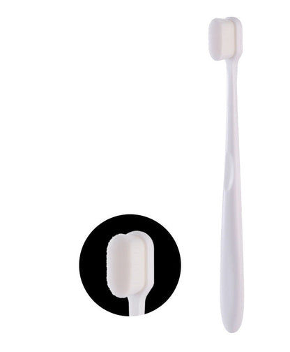 Portable soft-bristled toothbrush, single tube, home care toothbrush with plush bristles.