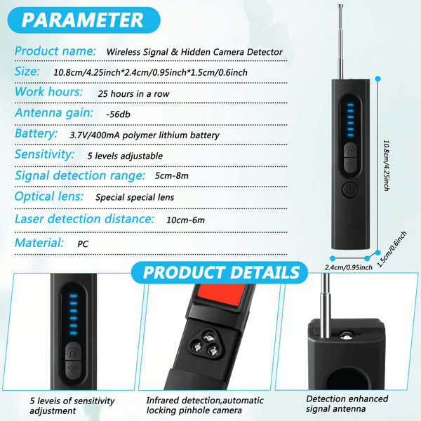 [Protecting your privacy] Hidden Camera Detectors, GPS Tracker Detector and RF Signal Scanner,  Find Out Hidden GPS Trackers