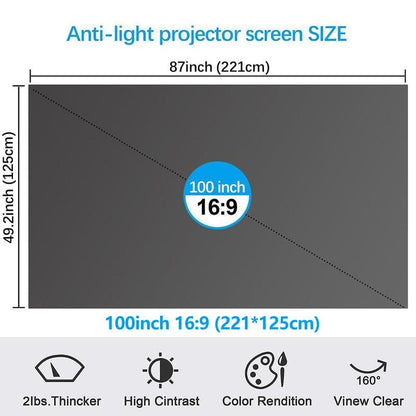 ⚡Hot Sales 49% OFF🔥Anti-Light 4K Projector Screen (16:9)🎥✨