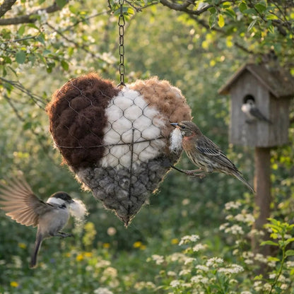 🔥LAST DAY 50% OFF - 🕊️🏡Handmade Natural Alpaca Fiber Bird Nesting Heart❤️A Cozy Gift for Birds
