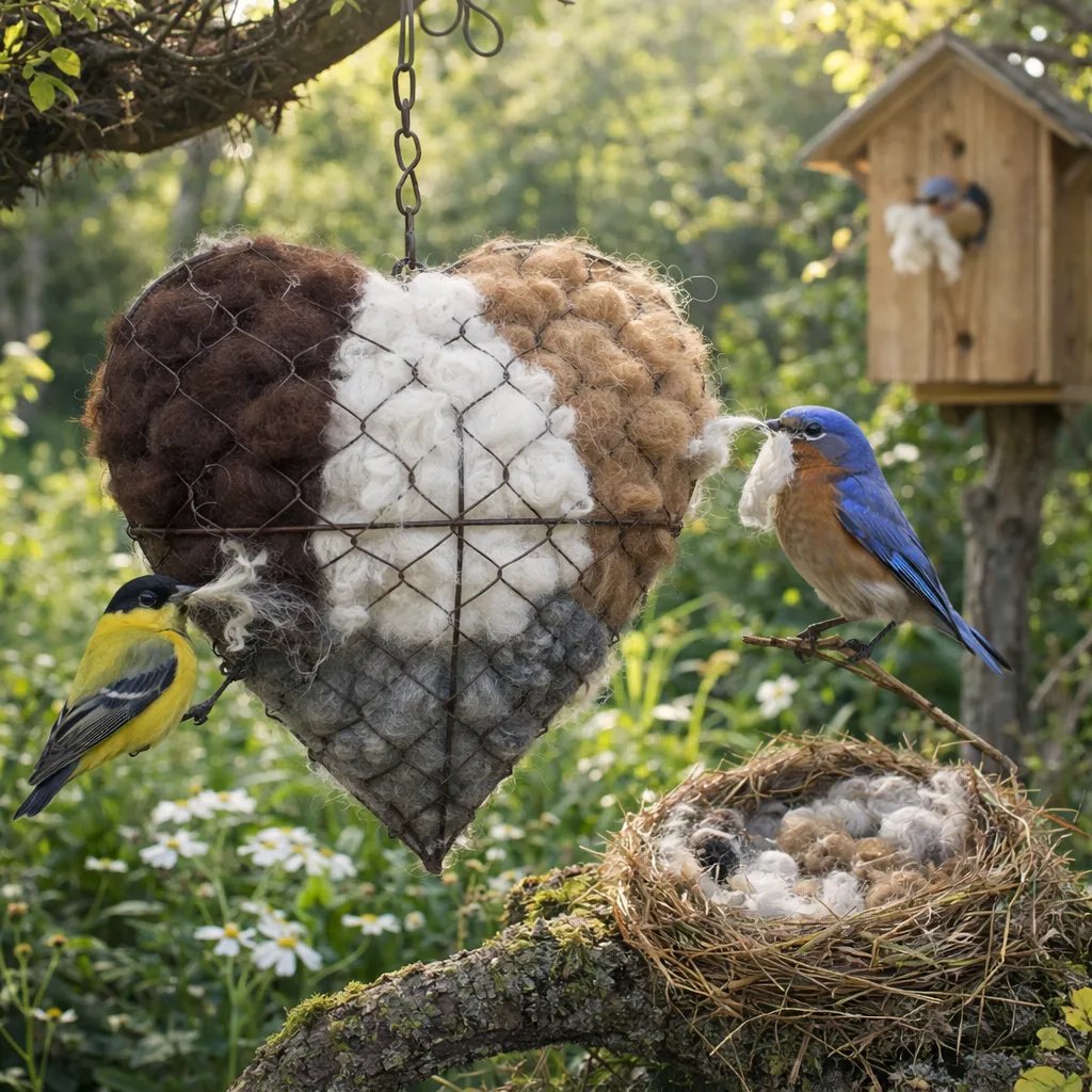 🔥LAST DAY 50% OFF - 🕊️🏡Handmade Natural Alpaca Fiber Bird Nesting Heart❤️A Cozy Gift for Birds